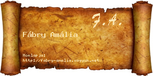 Fábry Amália névjegykártya