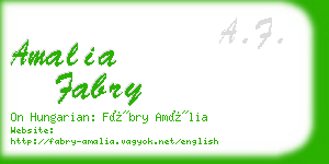 amalia fabry business card